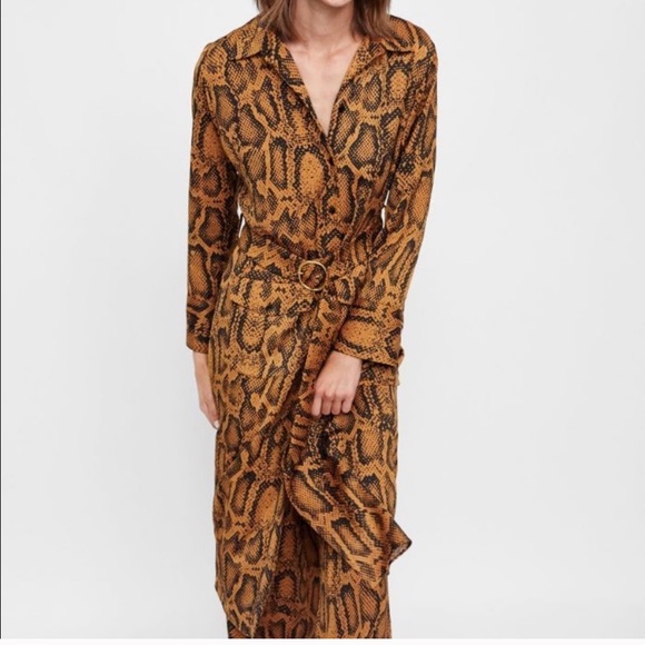 Zara Green Snake Print Dress Animal Print Dress Xs Shop Zara Leopard Romper  Shop Zara TRF